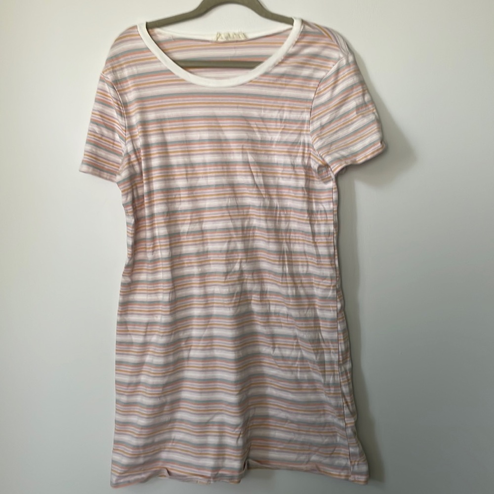 Molly Green Striped Springy T Shirt Dress - Medium